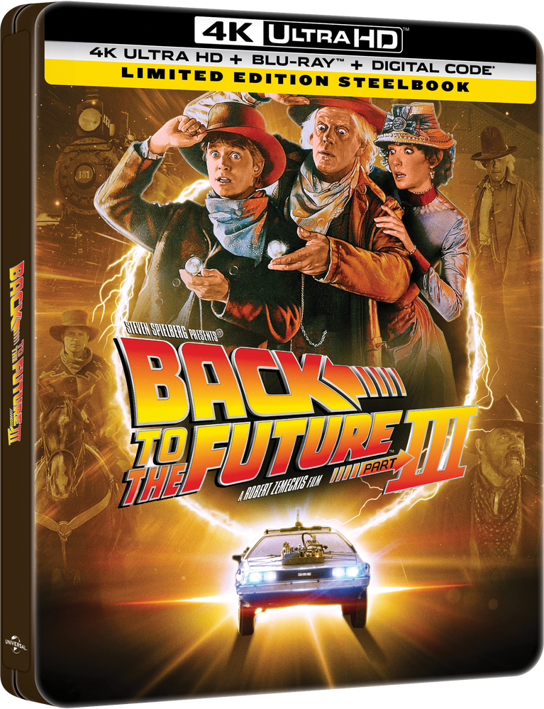 Back to the Future Part III Limited Edition Steelbook (4K Ultra HD + Blu-ray™ + Digital Code) [TEMPORARILY PRE-SOLD OUT: Expected Availability October 14, 2025!] (ONLINE ORDER ONLY)