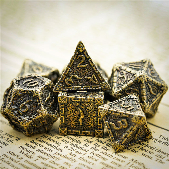 Gold Barrel Metal Dice（Dagger of Venom）7-Dice Udixi RPG (Online Only)
