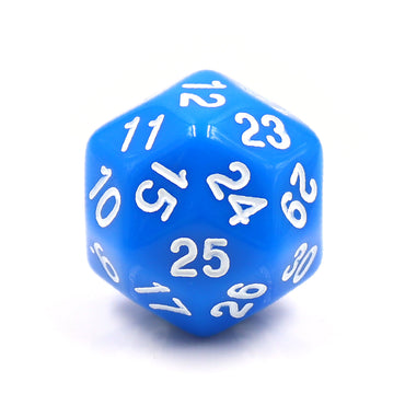 D30 Blue Opaque Single Die 30 Sided/s by HDdice / HengDadice (Online Only)
