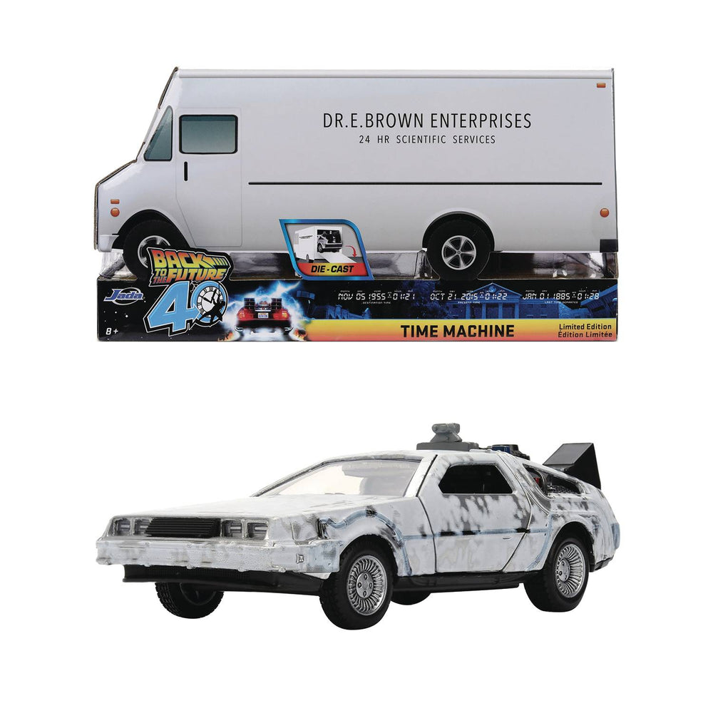 Back to the Future die-cast 1:32 scale 40th Anniversary "Hollywood Rides" DeLorean Time Machine (Frost Finished) (ONLINE ORDER ONLY)
