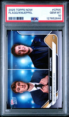 Graded 2025 Topps Now Cooper Flagg/Kon Knueppel #CFKK Rookie RC Basketball Card PSA 10 Gem Mint (ONLINE ORDER ONLY)