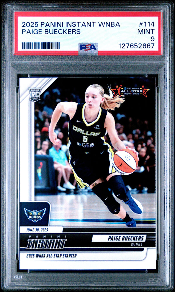 Graded 2025 Panini Instant WNBA Paige Bueckers #114 Rookie RC Basketball Card PSA 9 Mint (ONLINE ORDER ONLY)