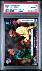 Graded 2025 Topps Now UEFA Nations League Cristiano Ronaldo/Lamine Yamal #8 Soccer Card PSA 10 Gem Mint (ONLINE ORDER ONLY)