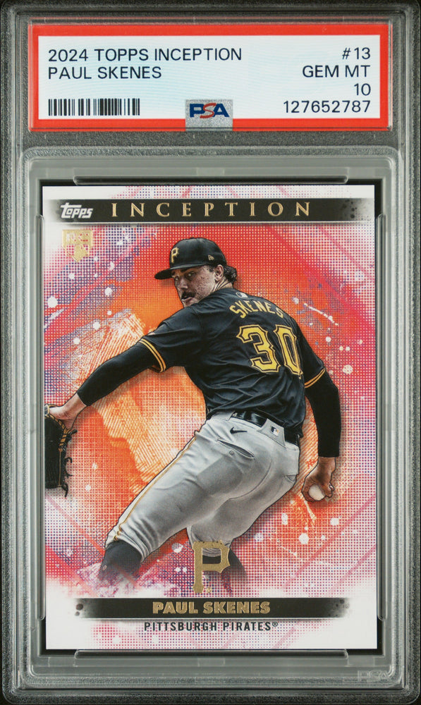 Graded 2024 Topps Inception Paul Skenes #13 Rookie RC Baseball Card PSA 10 Gem Mint (ONLINE ORDER ONLY)
