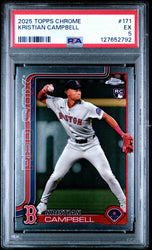 Graded 2025 Topps Chrome Kristian Campbell #171 Rookie RC Baseball Card PSA 5 Excellent (ONLINE ORDER ONLY)