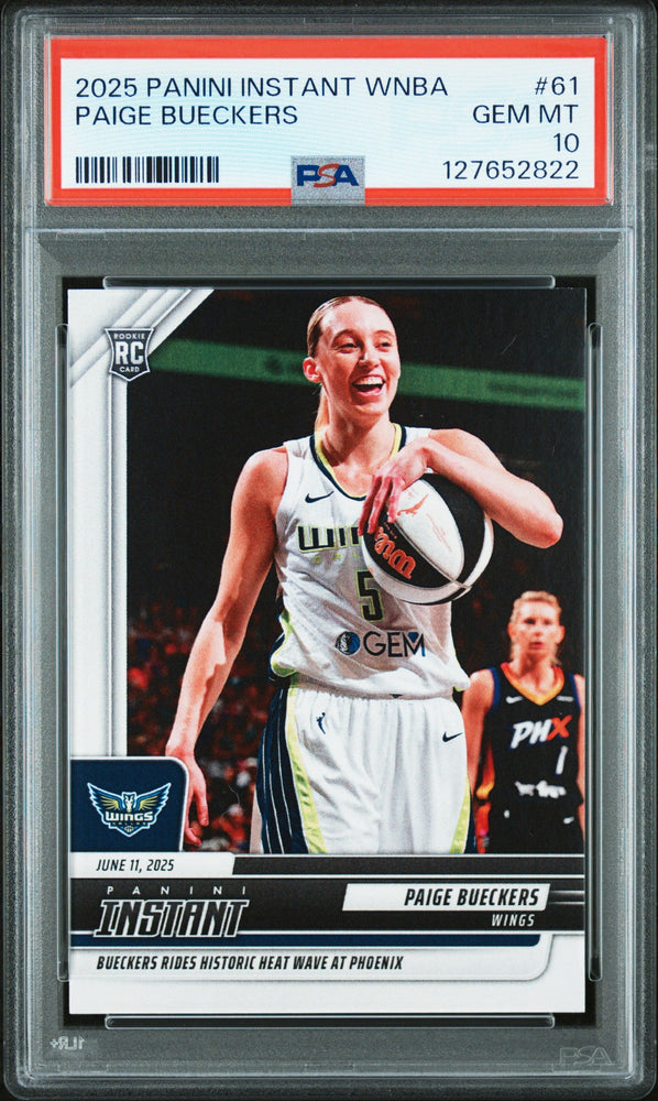 Graded 2025 Panini Instant WNBA Paige Bueckers #61 Rookie RC Basketball Card PSA 10 Gem Mint (ONLINE ORDER ONLY)