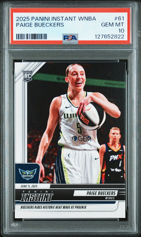 Graded 2025 Panini Instant WNBA Paige Bueckers #61 Rookie RC Basketball Card PSA 10 Gem Mint (ONLINE ORDER ONLY)