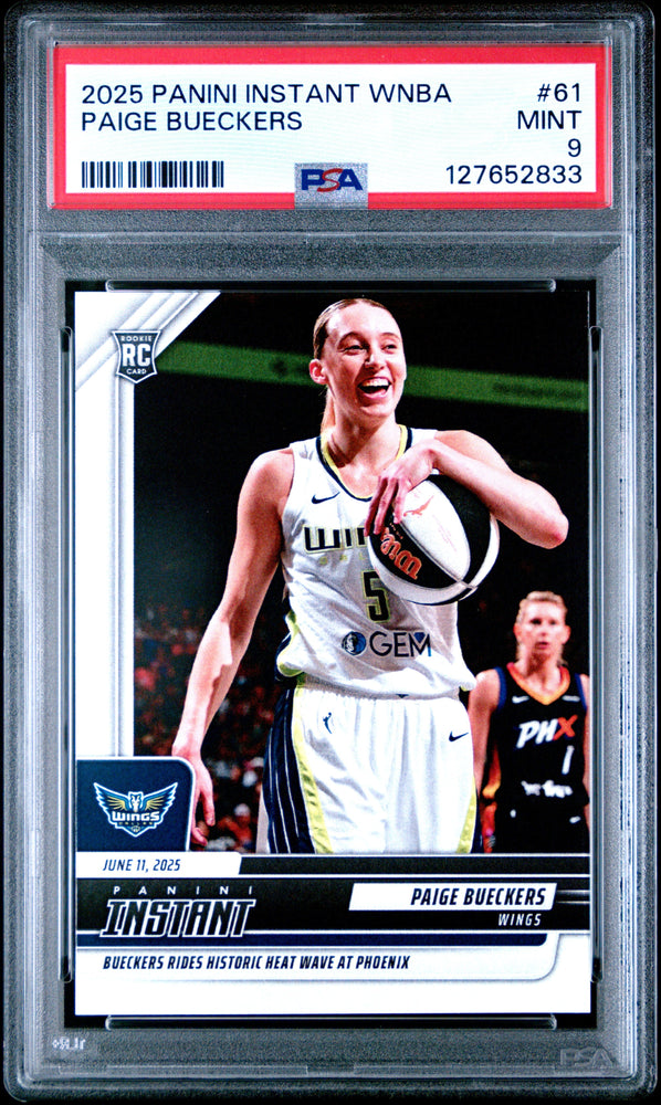 Graded 2025 Panini Instant WNBA Paige Bueckers #61 Rookie RC Basketball Card PSA 9 Mint (ONLINE ORDER ONLY)
