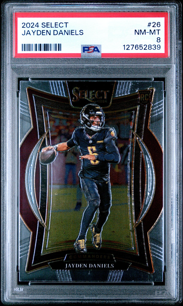 Graded 2024 Panini Select Jayden Daniels #26 Rookie RC Football Card PSA 8 Near Mint (ONLINE ORDER ONLY)