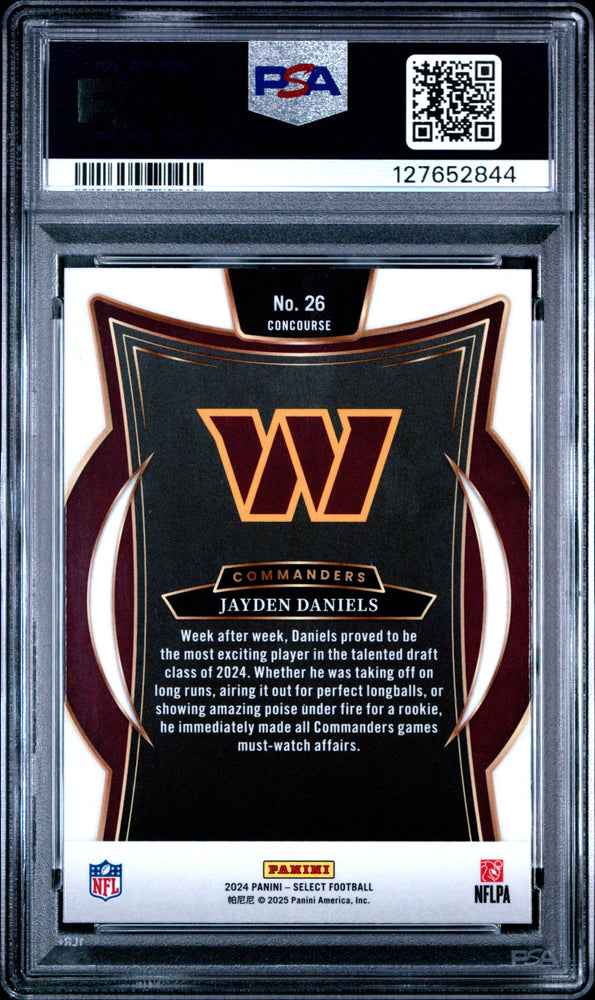 Graded 2024 Panini Select Jayden Daniels #26 Rookie RC Football Card PSA 10 Gem Mint (ONLINE ORDER ONLY)