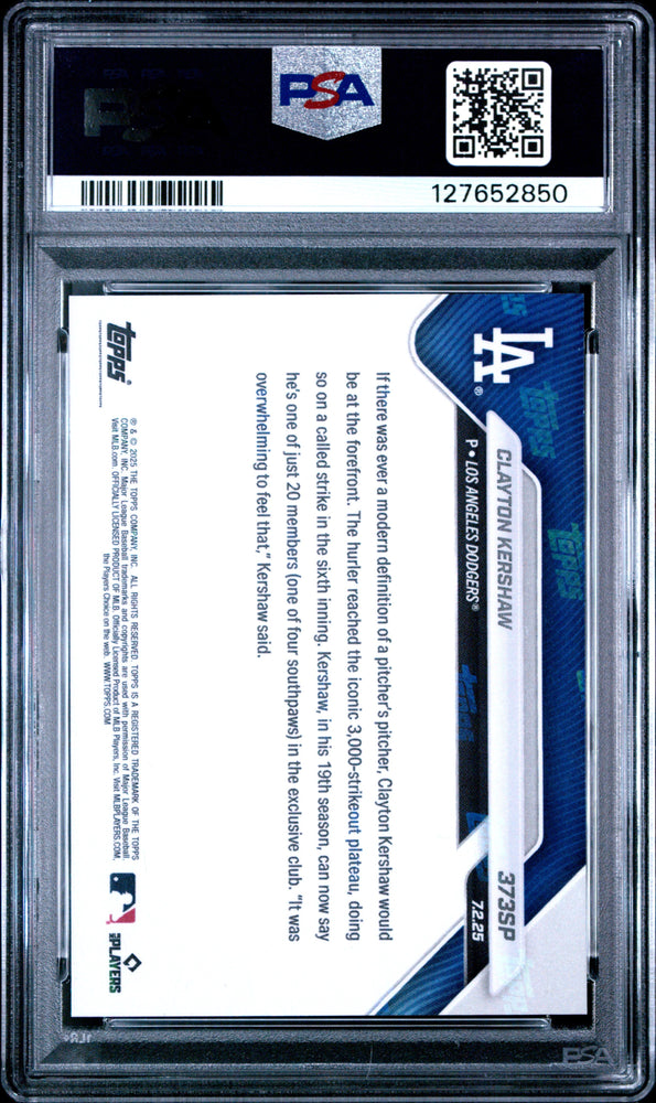Graded 2025 Topps Now Clayton Kershaw #373SP Baseball Card PSA 8 Near Mint (ONLINE ORDER ONLY)