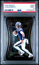 Graded 2024 Panini Select JJ McCarthy #342 Rookie RC Football Card PSA 9 Mint (ONLINE ORDER ONLY)
