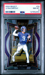 Graded 2024 Panini Select JJ McCarthy #24 Rookie RC Football Card PSA 8 Near Mint (ONLINE ORDER ONLY)