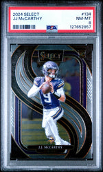 Graded 2024 Panini Select JJ McCarthy #134 Rookie RC Football Card PSA 8 Near Mint (ONLINE ORDER ONLY)