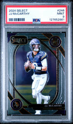 Graded 2024 Panini Select JJ McCarthy #246 Rookie RC Football Card PSA 9 Mint (ONLINE ORDER ONLY)