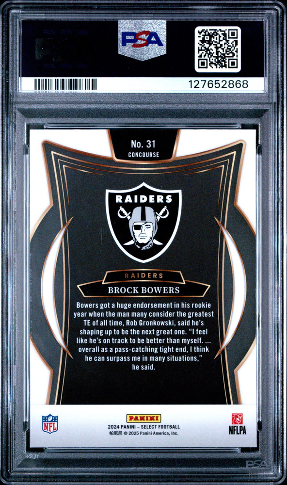 Graded 2024 Panini Select Brock Bowers #31 Rookie RC Football Card PSA 6 Excellent