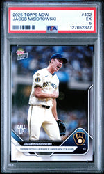 Graded 2025 Topps Now Jacob Misiorowski #402 Rookie RC Baseball Card PSA 5 Excellent (ONLINE ORDER ONLY)