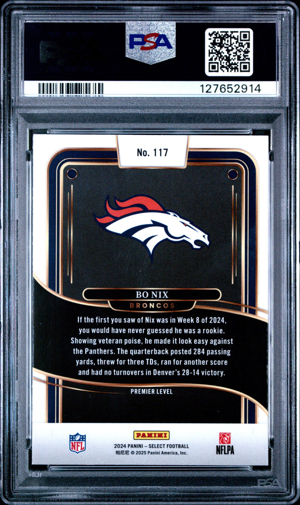 Graded 2024 Panini Select Bo Nix #117 Rookie RC Football Card PSA 6 Excellent (ONLINE ORDER ONLY)