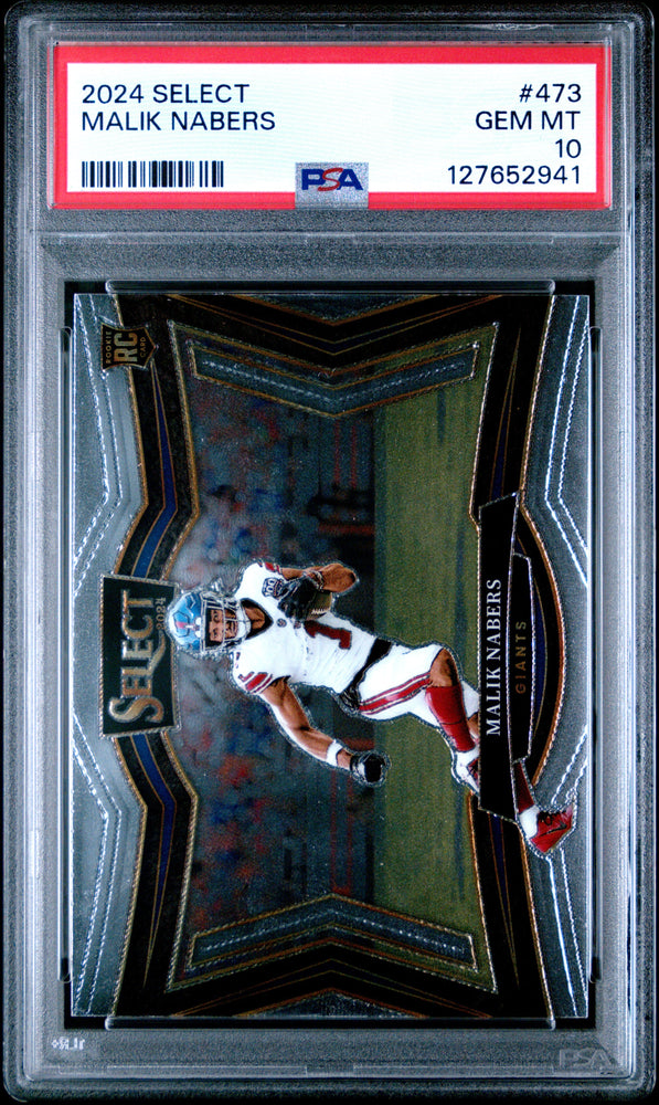 Graded 2024 Panini Select Malik Nabers #473 Rookie RC Football Card PSA 10 Gem Mint (ONLINE ORDER ONLY)