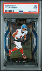 Graded 2024 Panini Select Malik Nabers #29 Rookie RC Football Card PSA 9 Mint