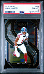 Graded 2024 Panini Select Malik Nabers #116 Rookie RC Football Card PSA 8 Near Mint