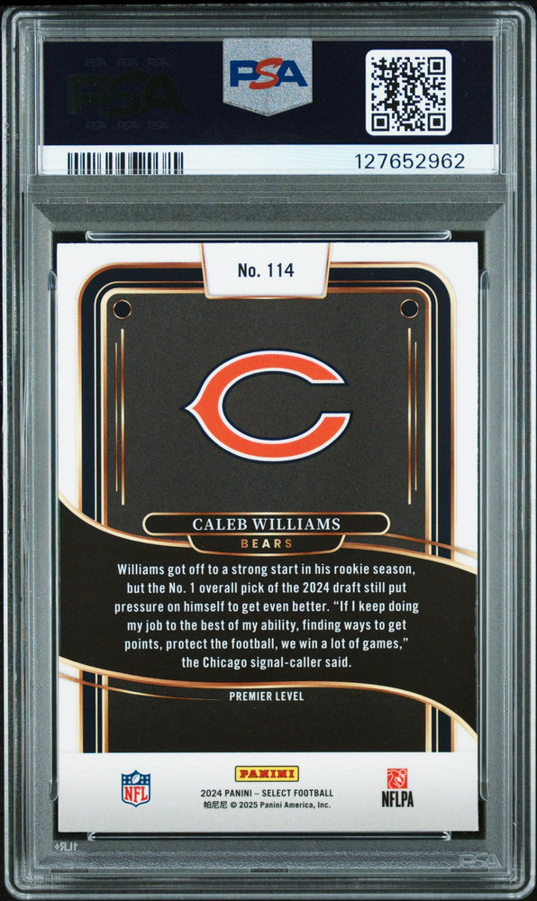 Graded 2024 Panini Select Caleb Williams #114 Rookie RC Football Card PSA 8 Near Mint (ONLINE ORDER ONLY)