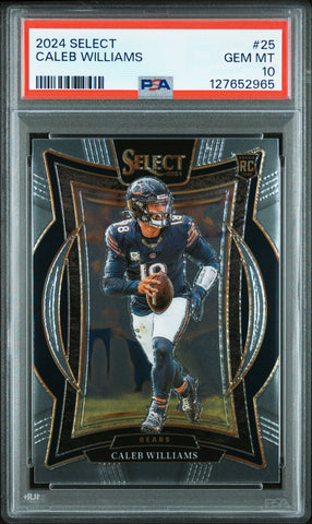 Graded 2024 Panini Select Caleb Williams #25 Rookie RC Football Card PSA 10 Gem Mint (ONLINE ORDER ONLY)