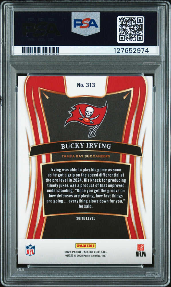 Graded 2024 Panini Select Bucky Irving #313 Rookie RC Football Card PSA 8 Near Mint (ONLINE ORDER ONLY)