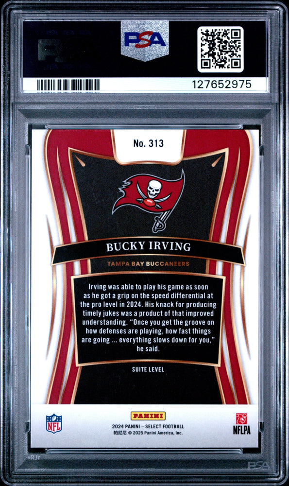Graded 2024 Panini Select Bucky Irving #313 Rookie RC Football Card PSA 9 Mint (ONLINE ORDER ONLY)