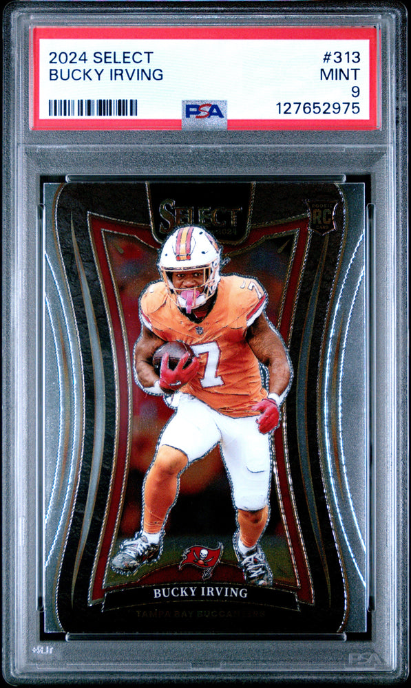 Graded 2024 Panini Select Bucky Irving #313 Rookie RC Football Card PSA 9 Mint (ONLINE ORDER ONLY)