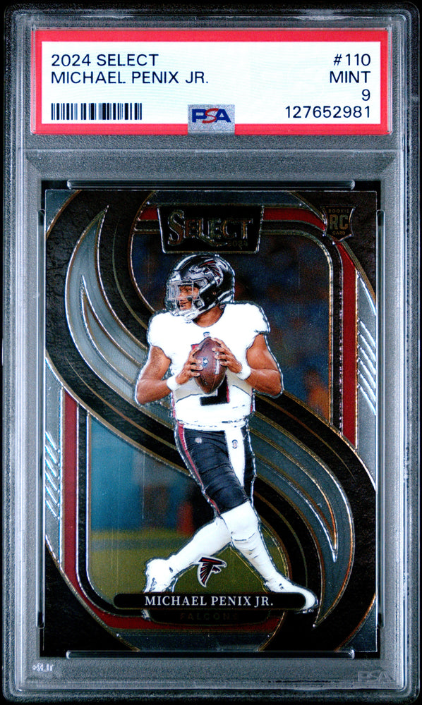 Graded 2024 Panini Select Michael Penix Jr. #110 Rookie RC Football Card PSA 9 Mint (ONLINE ORDER ONLY)