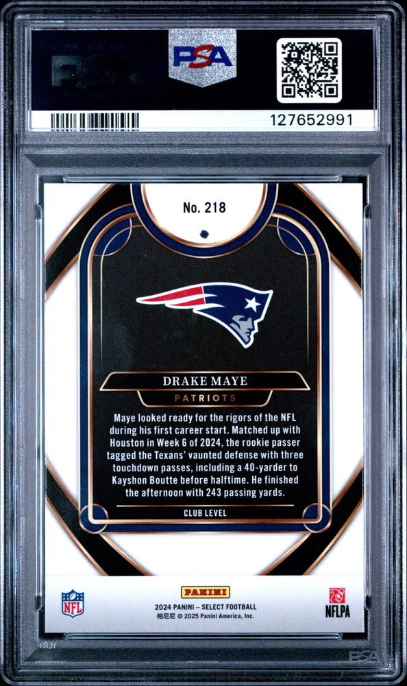 Graded 2024 Panini Select Drake Maye #218 Rookie RC Football Card PSA 8 Near Mint (ONLINE ORDER ONLY)