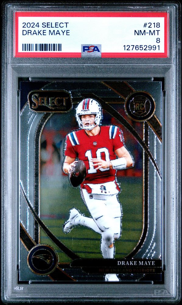 Graded 2024 Panini Select Drake Maye #218 Rookie RC Football Card PSA 8 Near Mint (ONLINE ORDER ONLY)