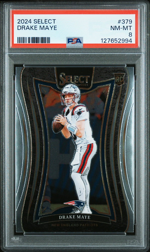 Graded 2024 Panini Select Drake Maye #379 Rookie RC Football Card PSA 8 Near Mint (ONLINE ORDER ONLY)