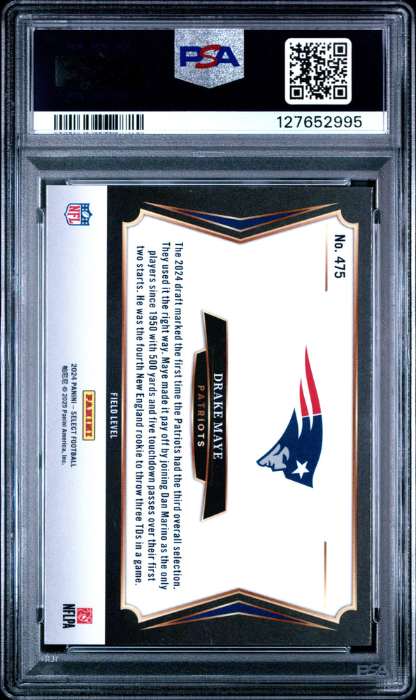 Graded 2024 Panini Select Drake Maye #475 Rookie RC Football Card PSA 8 Near Mint (ONLINE ORDER ONLY)