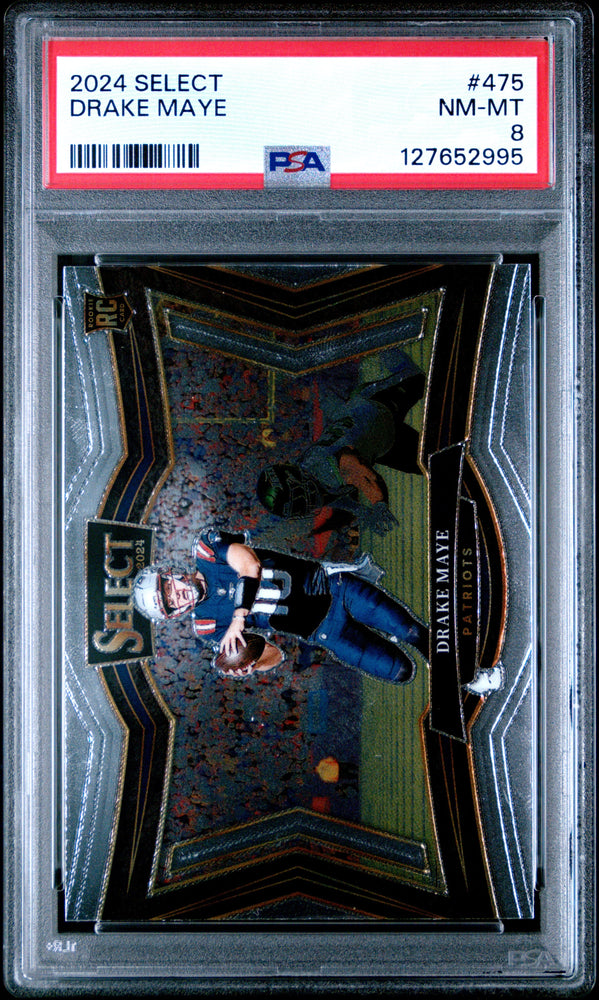 Graded 2024 Panini Select Drake Maye #475 Rookie RC Football Card PSA 8 Near Mint (ONLINE ORDER ONLY)