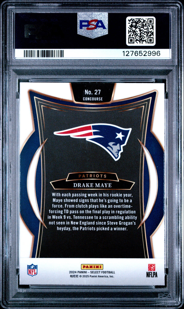 Graded 2024 Panini Select Drake Maye #27 Rookie RC Football Card PSA 5 Excellent (ONLINE ORDER ONLY)