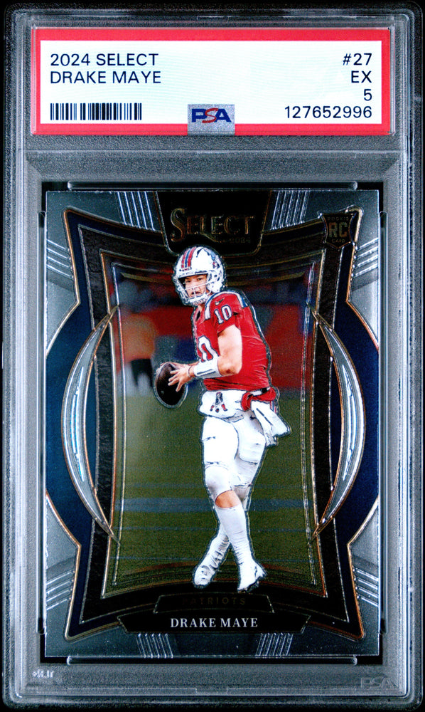 Graded 2024 Panini Select Drake Maye #27 Rookie RC Football Card PSA 5 Excellent (ONLINE ORDER ONLY)