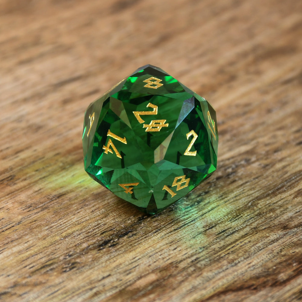 Emerald Multifaceted Glass Dice Set (ONLINE ORDER ONLY)