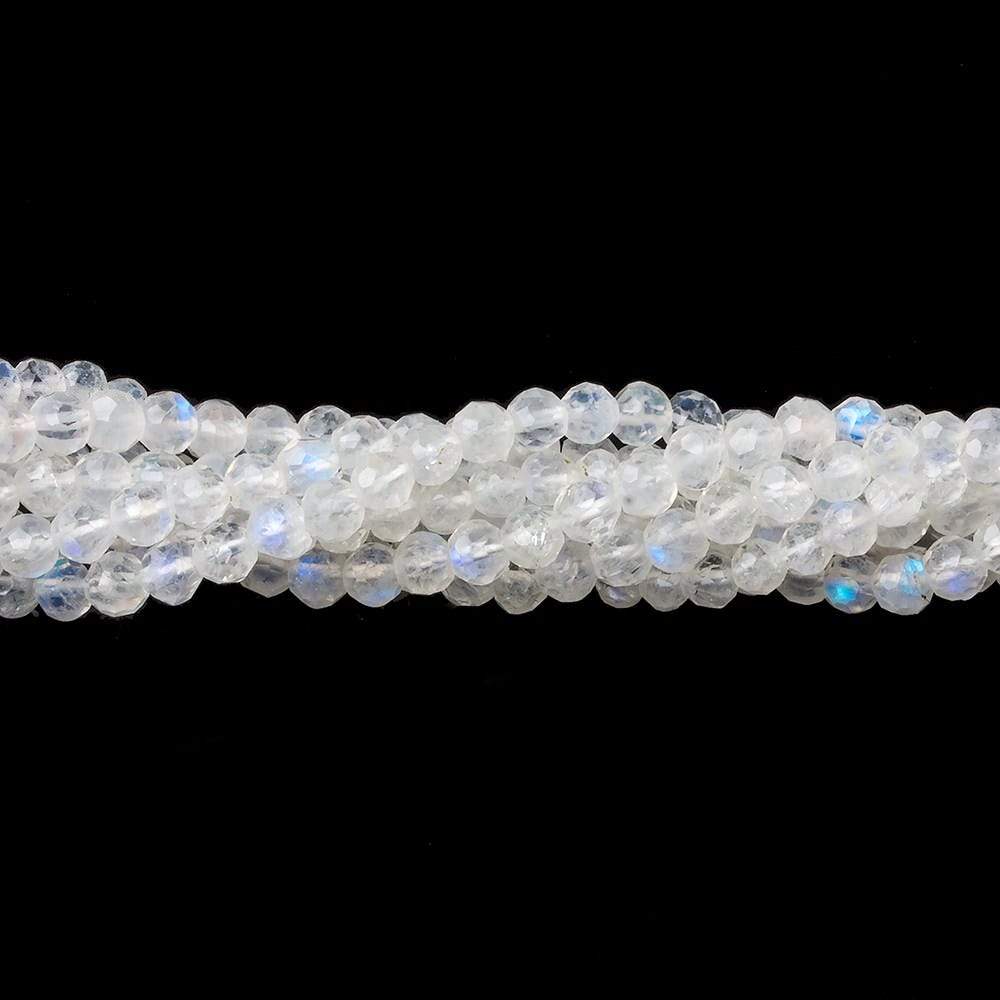 3.8mm Rainbow Moonstone Faceted Round Beads 14 inch 80 pieces (ONLINE ORDER ONLY)