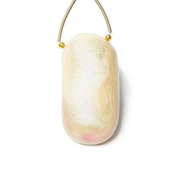 38x20mm Orchid Yellow & Pink Agate Drusy Freeform Focal Bead 1 piece (ONLINE ORDER ONLY)