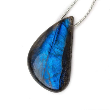 38x22x7mm Neon Blue Labradorite fancy shape focal bead 1 piece (ONLINE ORDER ONLY)