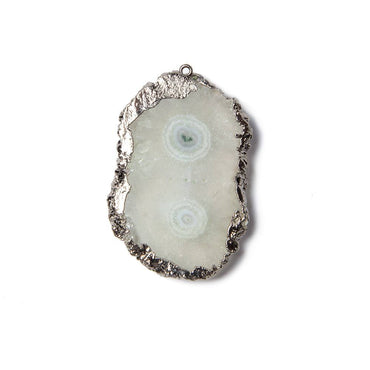 38x25mm Black Gold Leaf Edged Solar Quartz Stalactite Pendant 1 piece (ONLINE ORDER ONLY)