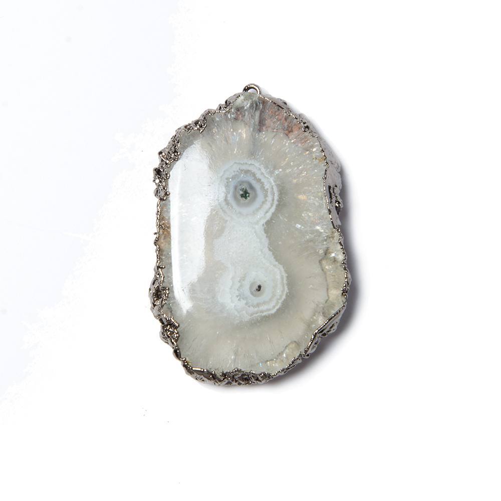 38x25mm Black Gold Leaf Edged Solar Quartz Stalactite Pendant 1 piece (ONLINE ORDER ONLY)