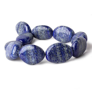 38x27-40x30mm Lapis Lazuli banded plain nugget beads 16 inch 10 pieces (ONLINE ORDER ONLY)