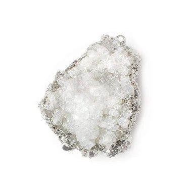 38x28mm Silver Leafed Calcite Mineral Crystal Pendant 1 piece (ONLINE ORDER ONLY)