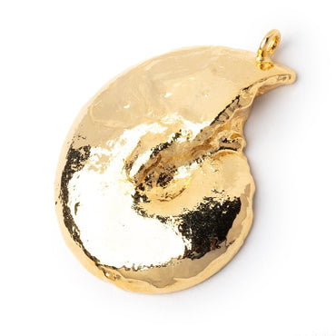 38x31.5mm Gold Leafed Ammonite Fossil Pendant 1 piece (ONLINE ORDER ONLY)