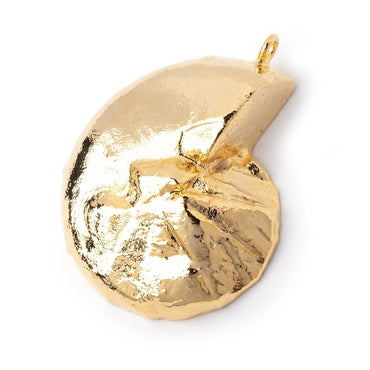 38x31mm Gold Leafed Ammonite Fossil Pendant 1 focal piece (ONLINE ORDER ONLY)