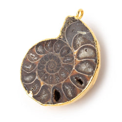 38x32mm Gold Leafed Ammonite Fossil Pendant 1 focal piece (ONLINE ORDER ONLY)