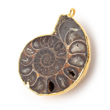 38x32mm Gold Leafed Ammonite Fossil Pendant 1 focal piece (ONLINE ORDER ONLY)